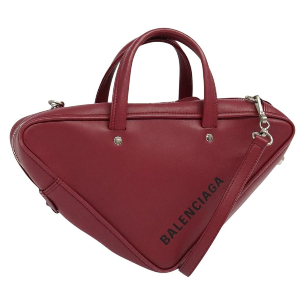 Balenciaga Triangle Duffle Bag Leather Red Leather Hand