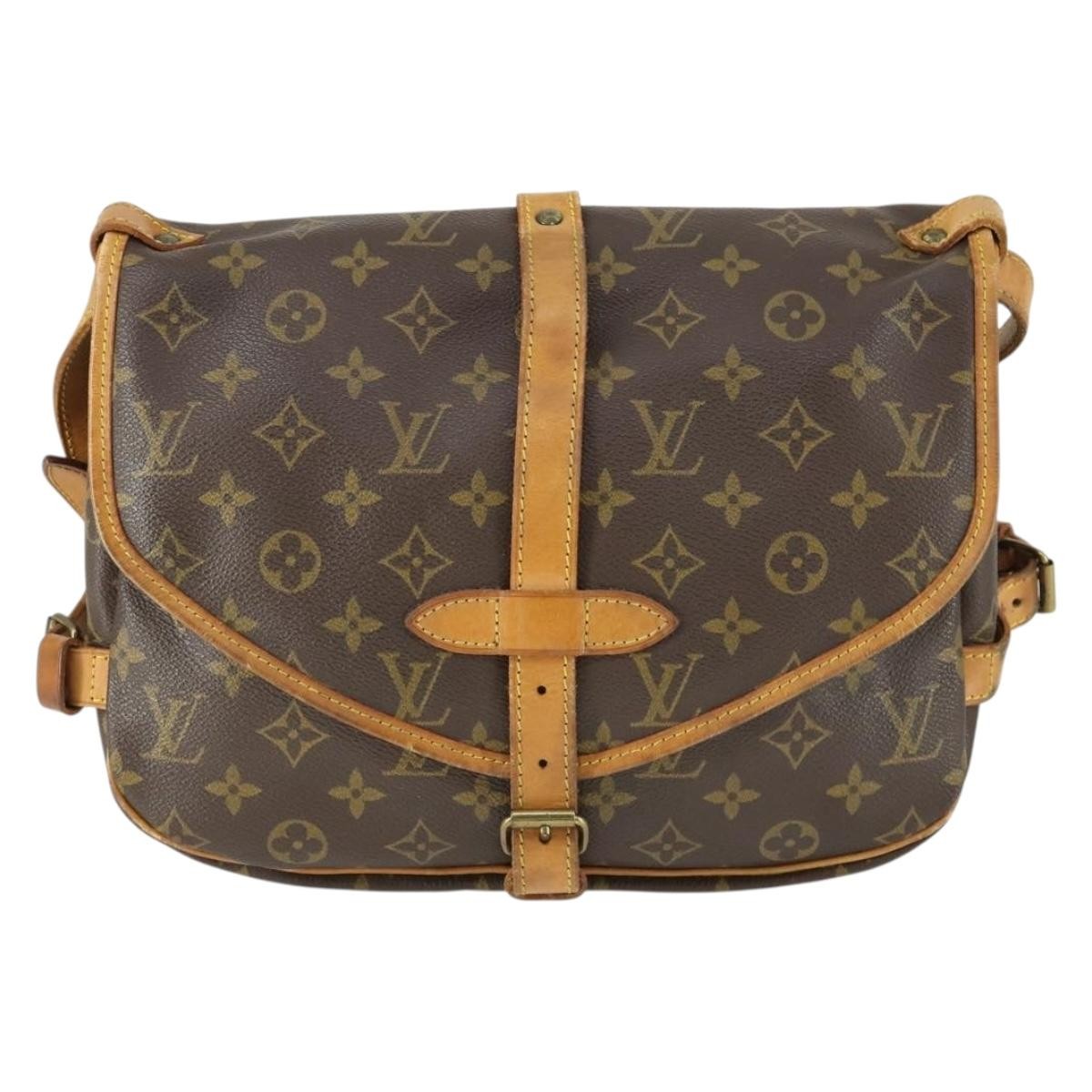 Louis Vuitton Saumur Handbag Monogram Canvas Brown Canvas Shoulder Bag