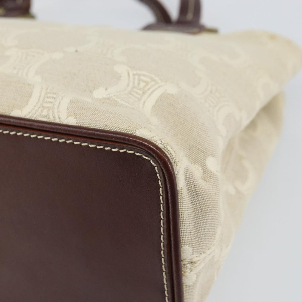 Celine Vintage Macadam Handbag Canvas And Leather Beige Canvas Handbag