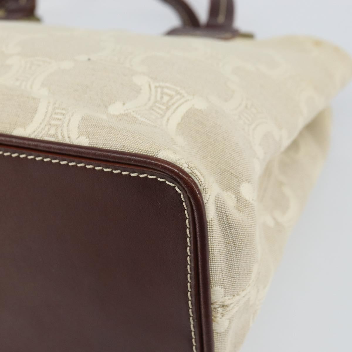 Celine Vintage Macadam Handbag Canvas And Leather Beige Canvas Handbag