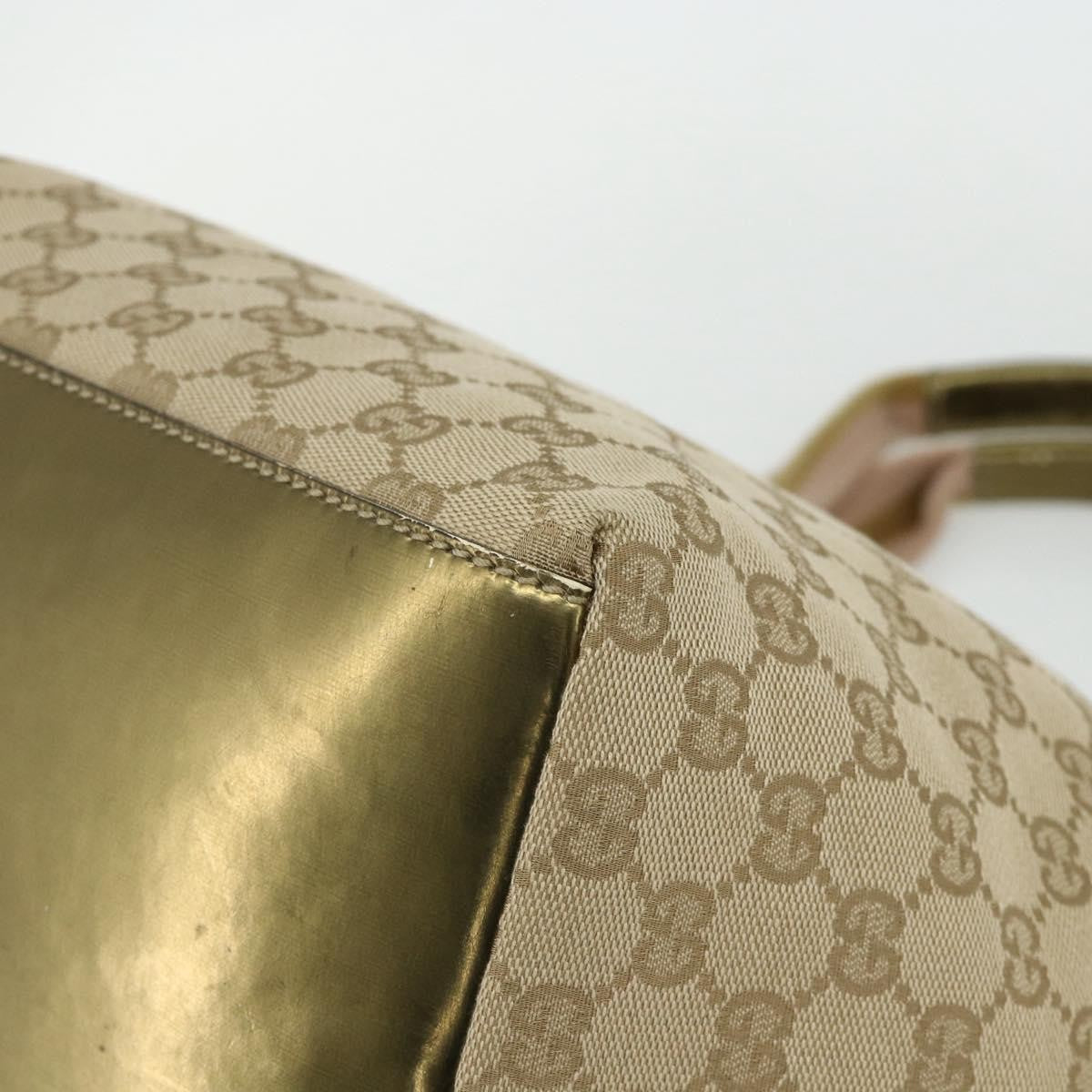 Gucci Web Zip Tote Gg Canvas Beige Canvas Tote Bag Bag (Pre-Owned)