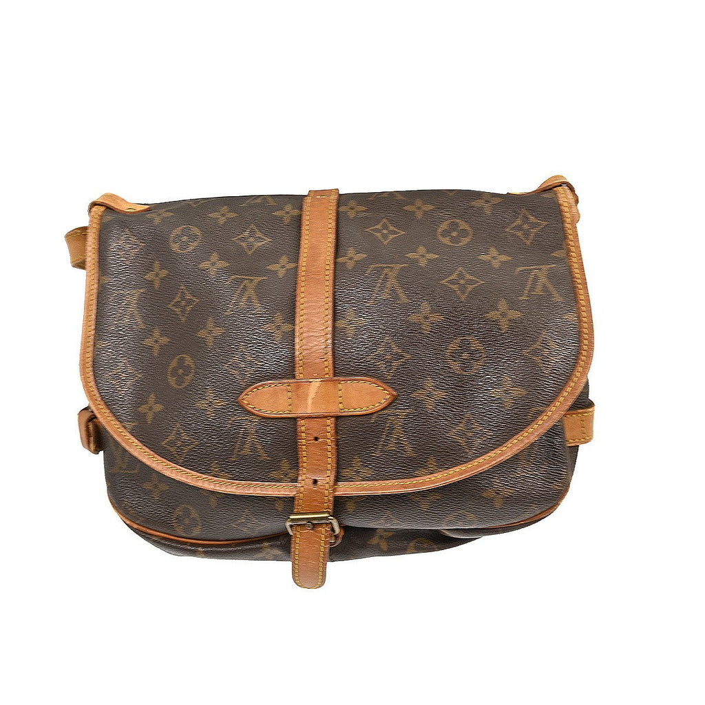 Louis Vuitton Saumur Handbag Monogram Canvas Brown Canvas Shoulder Bag