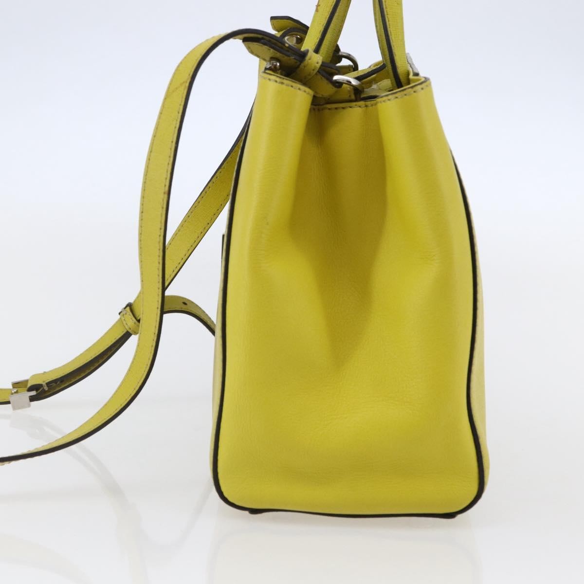 Fendi 2Jours Bag Leather Yellow Leather Handbag