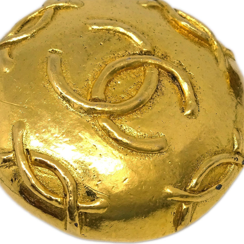 Chanel Cc Round Earrings Metal Gold Gold_Plated Earrings Jewelry