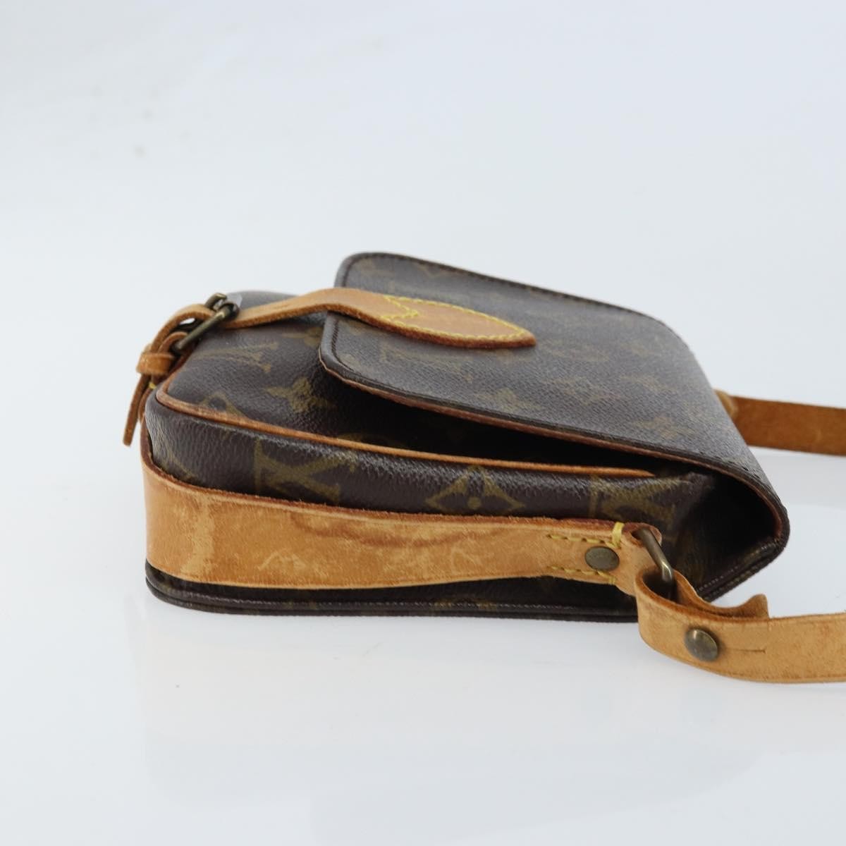 Louis Vuitton Cartouchiere Handbag Monogram Canvas Brown Canvas Shoulder Bag