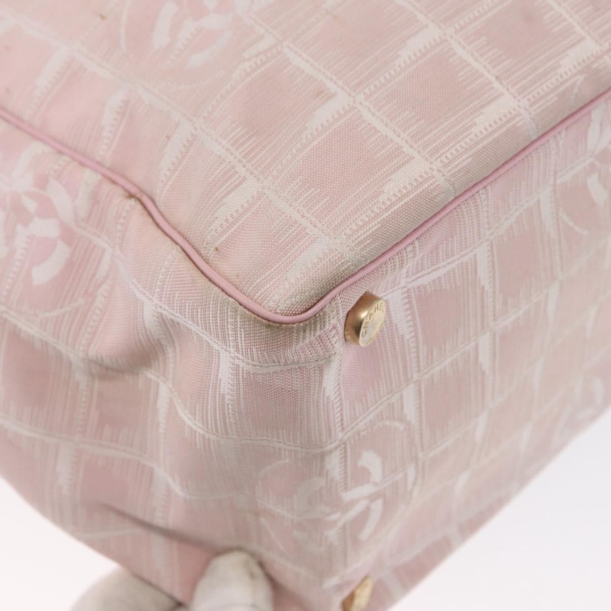 Chanel Travel Line Tote Nylon Pink Nylon Tote Bag Bag