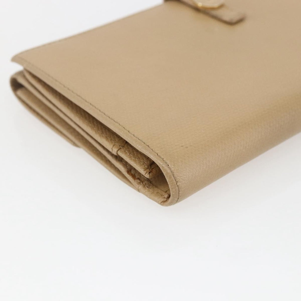 Chanel Coco Bouton Wallet Leather Beige Leather Wallets Accessory