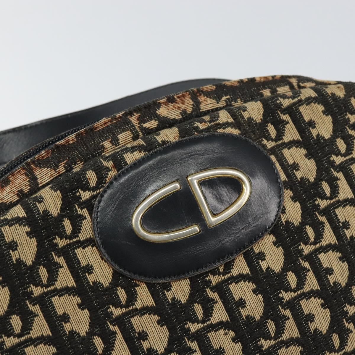Christian Dior Vintage Cd Trotter Shoulder Bag Canvas Black Canvas Shoulder Bag Bag (Pre-Owned)