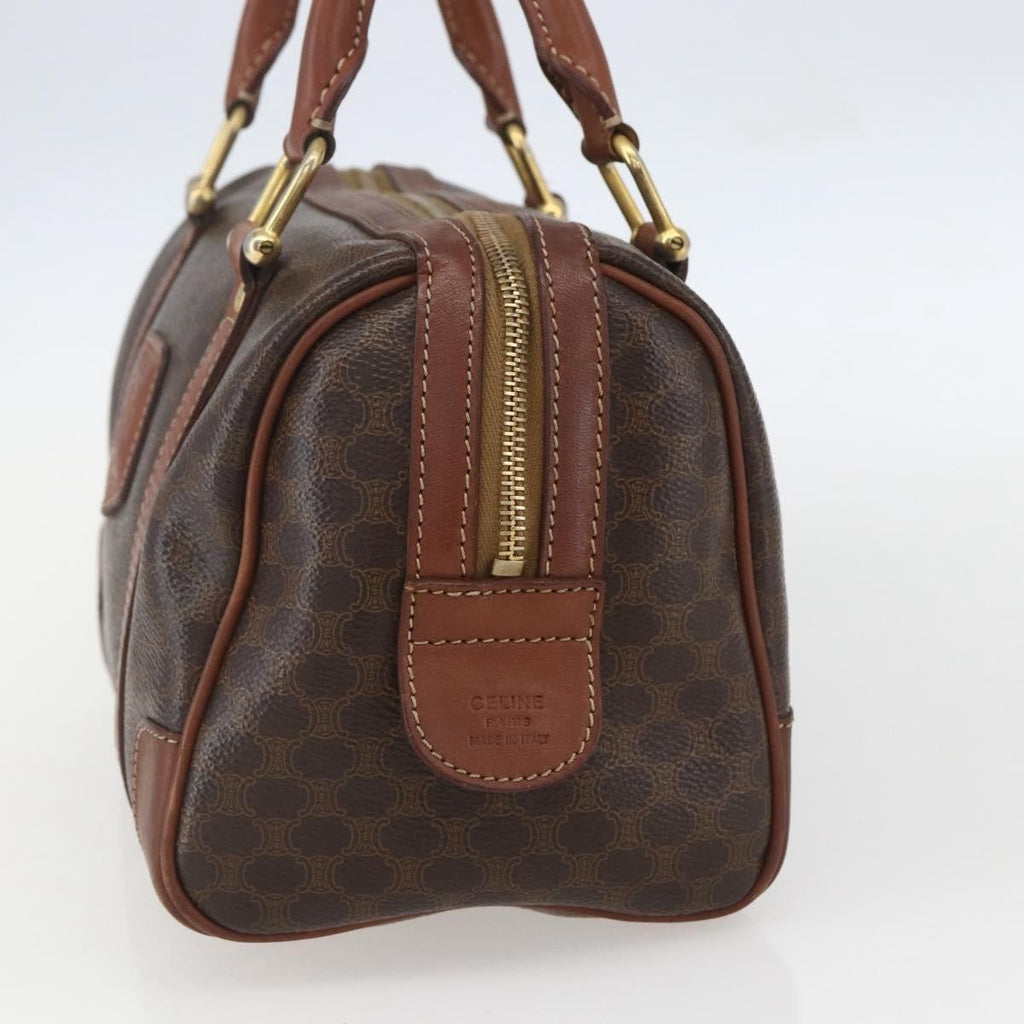 Celine Vintage Macadam Handbag Canvas And Leather Brown Canvas Shoulder Bag Bag