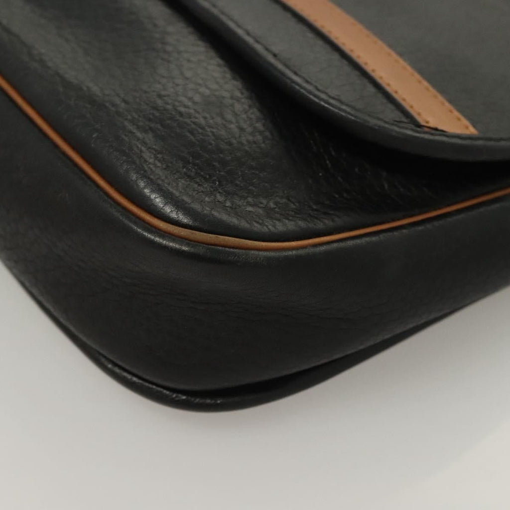 Christian Dior Vintage Trotter Crossbody Bag Leather Black Leather Clutche & Pouche Bag (Pre-Owned)