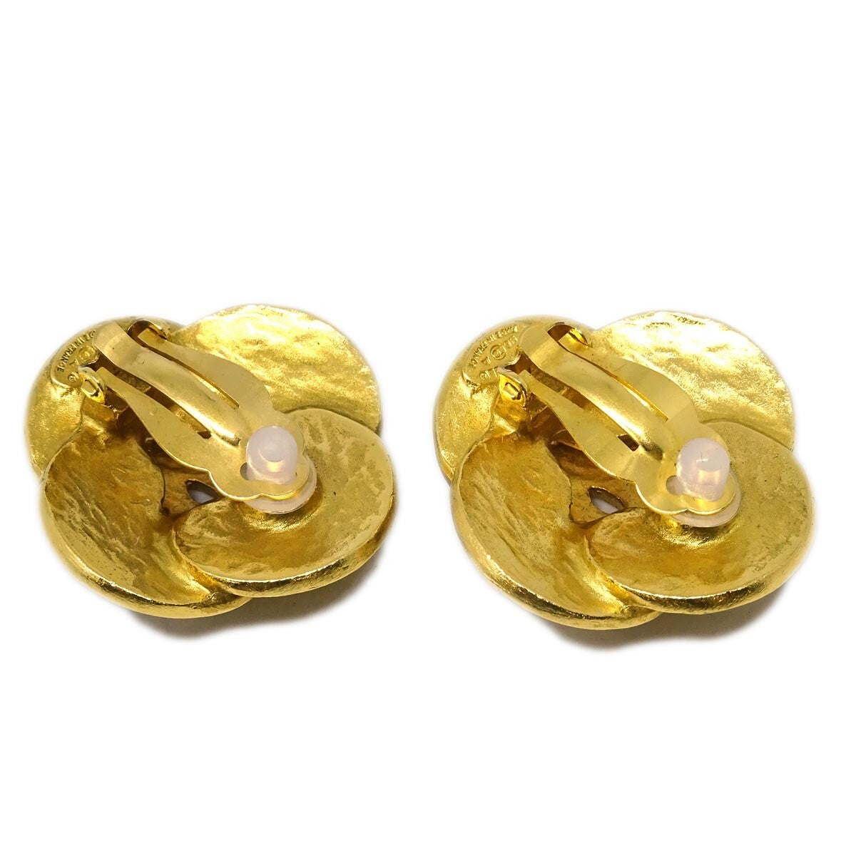 Chanel Clover Round Clip-On Earrings Metal Gold Gold_Plated Earrings Jewelry