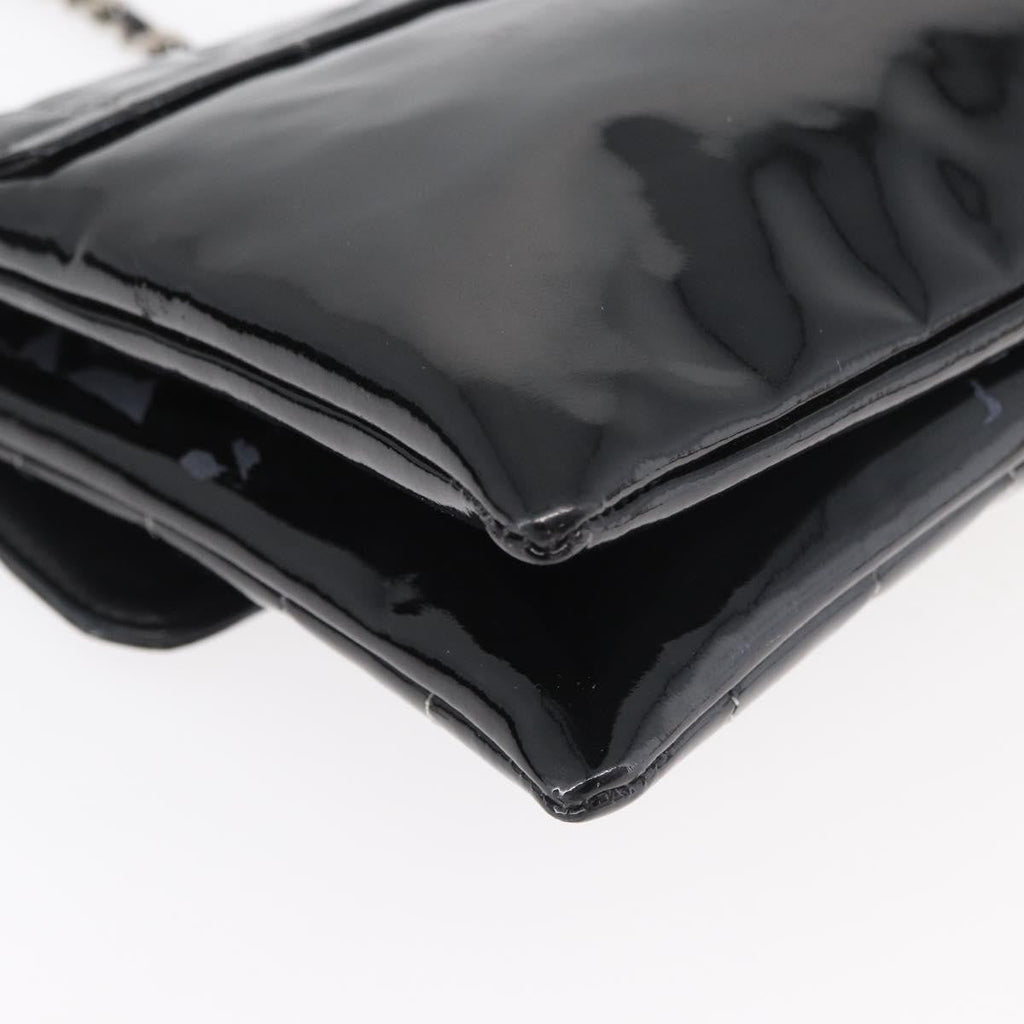 Chanel Keyboard Flap Bag Quilted Patent Black Patent_Leather Shoulder Bag Bag