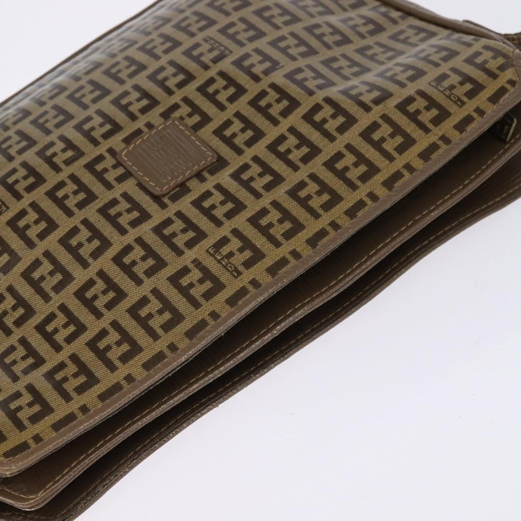 Fendi Vintage Zip Crossbody Bag Zucchino Canvas Beige Canvas Shoulder Bag Bag