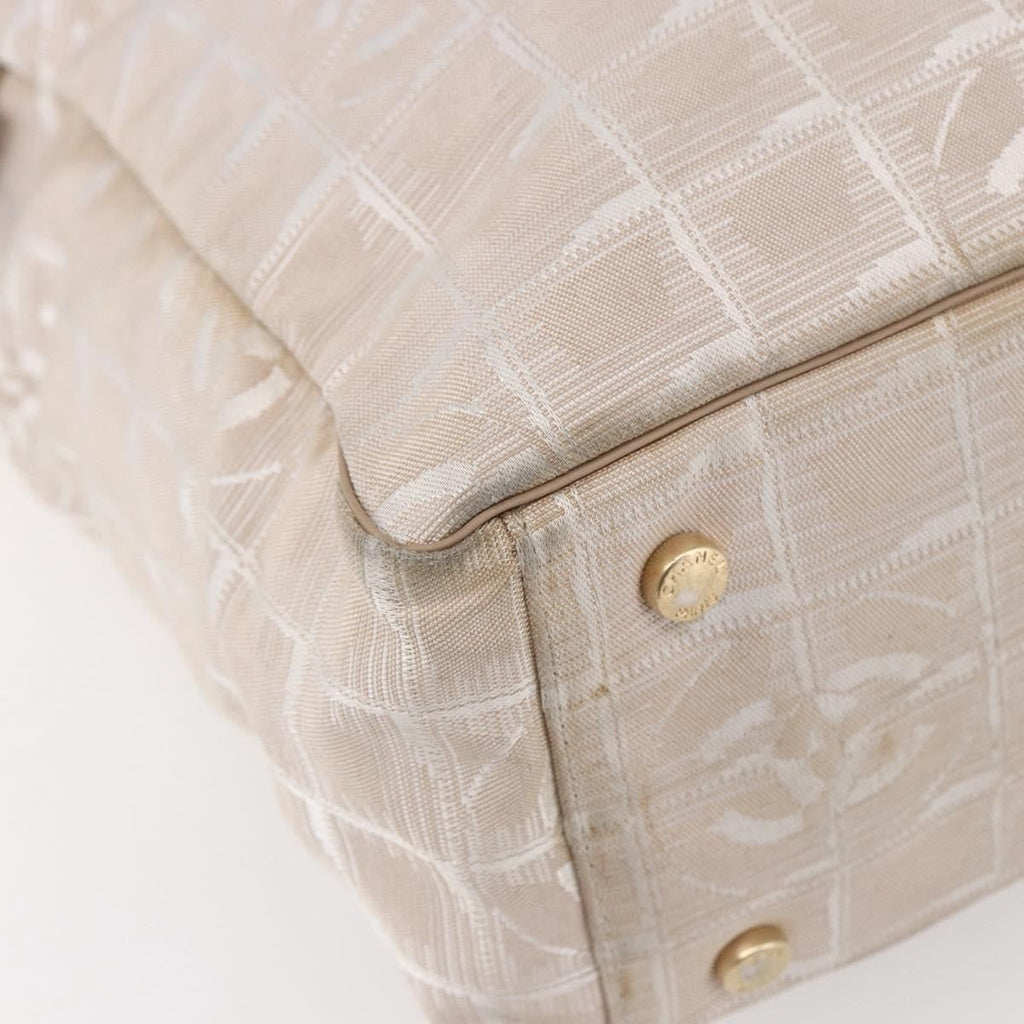 Chanel Travel Line Tote Nylon Beige Nylon Tote Bag Bag