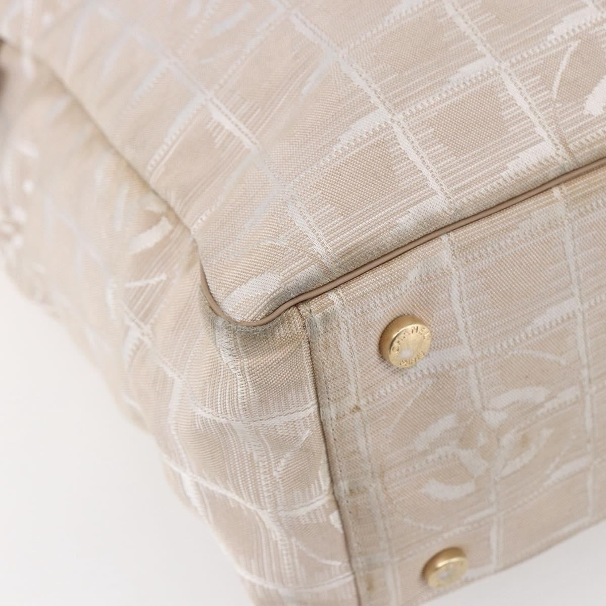 Chanel Travel Line Tote Nylon Beige Nylon Tote Bag Bag