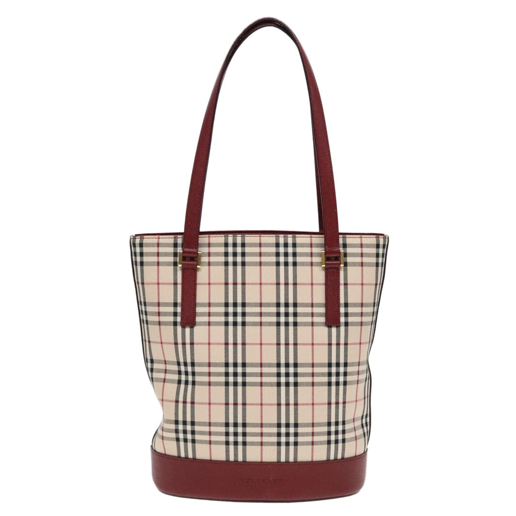 Burberry Nova Check Tote Canvas And Leather Beige Canvas Tote Bag