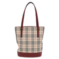 Burberry Nova Check Tote Canvas And Leather Beige Canvas Tote Bag
