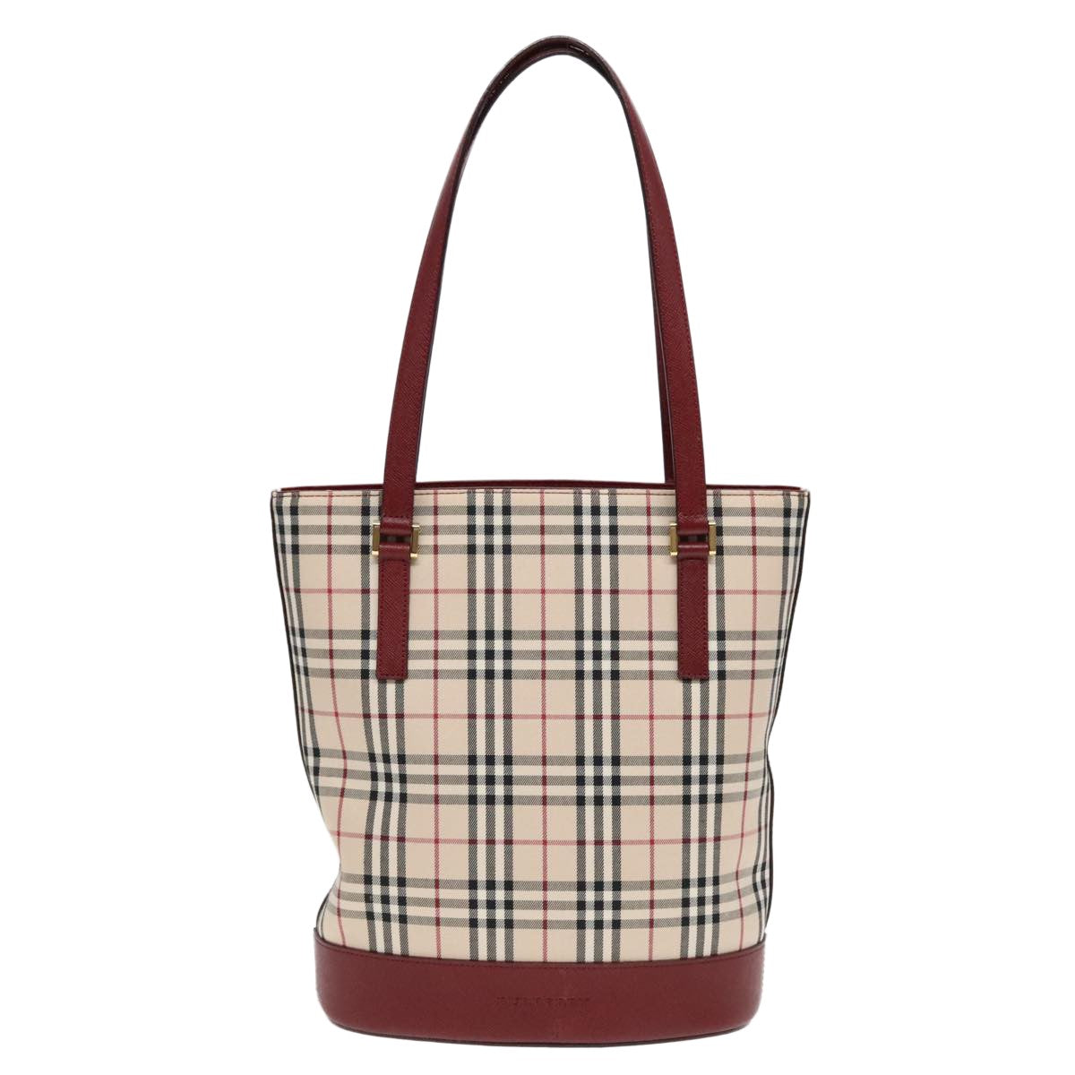Burberry Nova Check Tote Canvas And Leather Beige Canvas Tote Bag