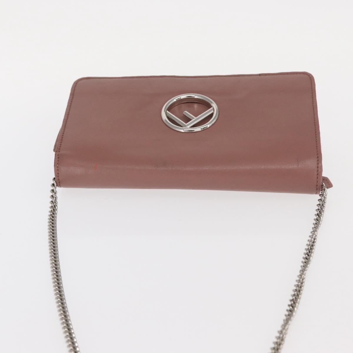 Fendi F Is Fendi Wallet On Chain Leather Pink Leather Shoulder Bag Bag