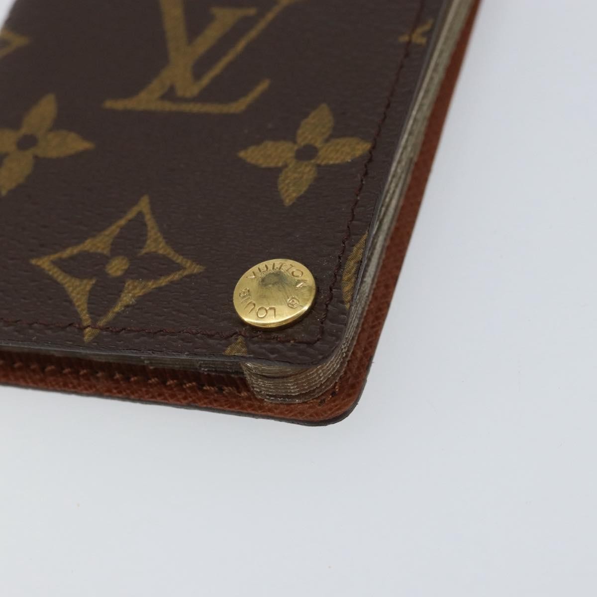 Louis Vuitton Porte Cartes Pression Card Case Monogram Canvas Brown Canvas Card Holders Accessory