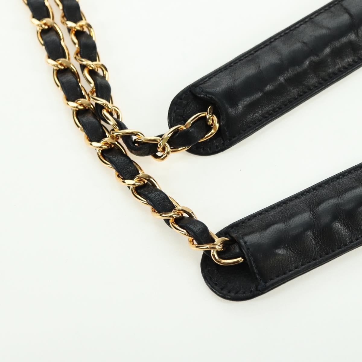 Chanel Vintage Zip Chain Shoulder Bag Quilted Lambskin Black Leather Shoulder Bag Bag