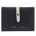 Celine Multifunction Strap Wallet Leather Black Calfskin Wallets Accessory