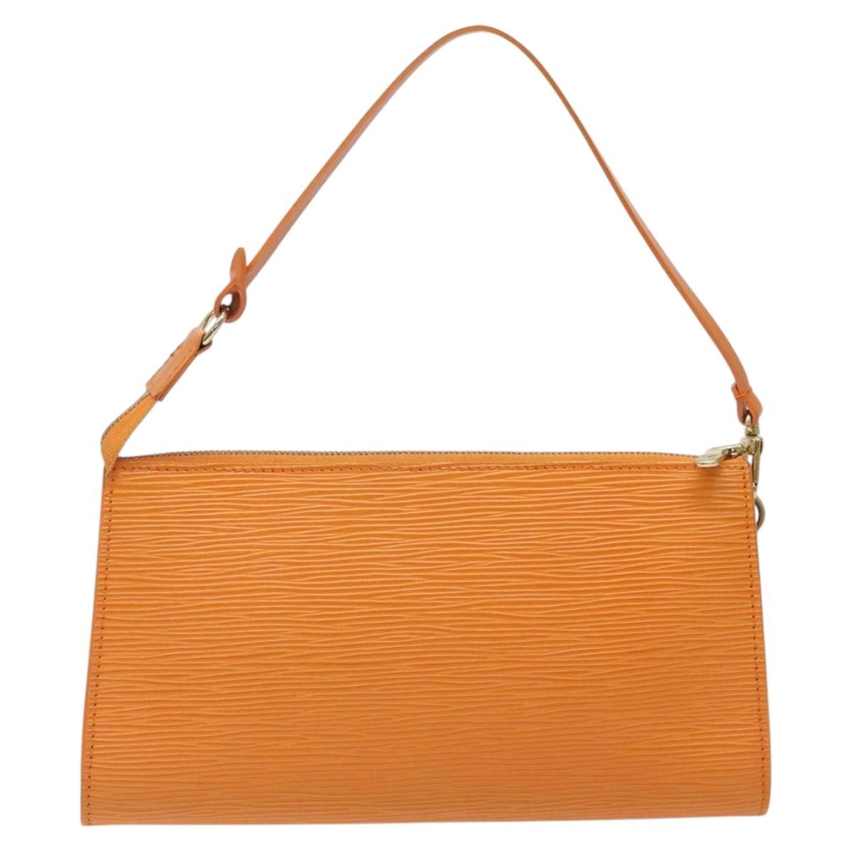 Louis Vuitton Pochette Accessoires Epi Leather Orange Leather Clutche & Pouche Bag