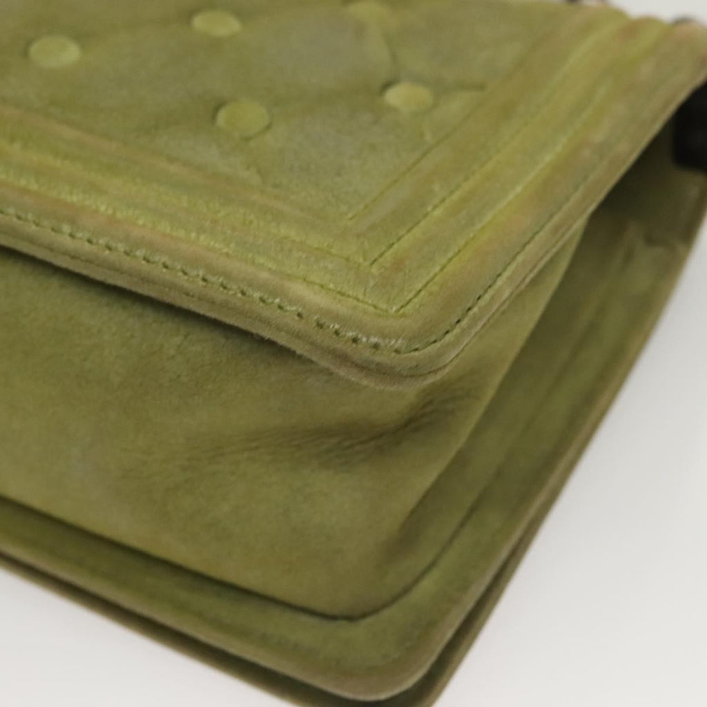 Chanel Celtic Boy Flap Bag Suede Green Suede Shoulder Bag Bag
