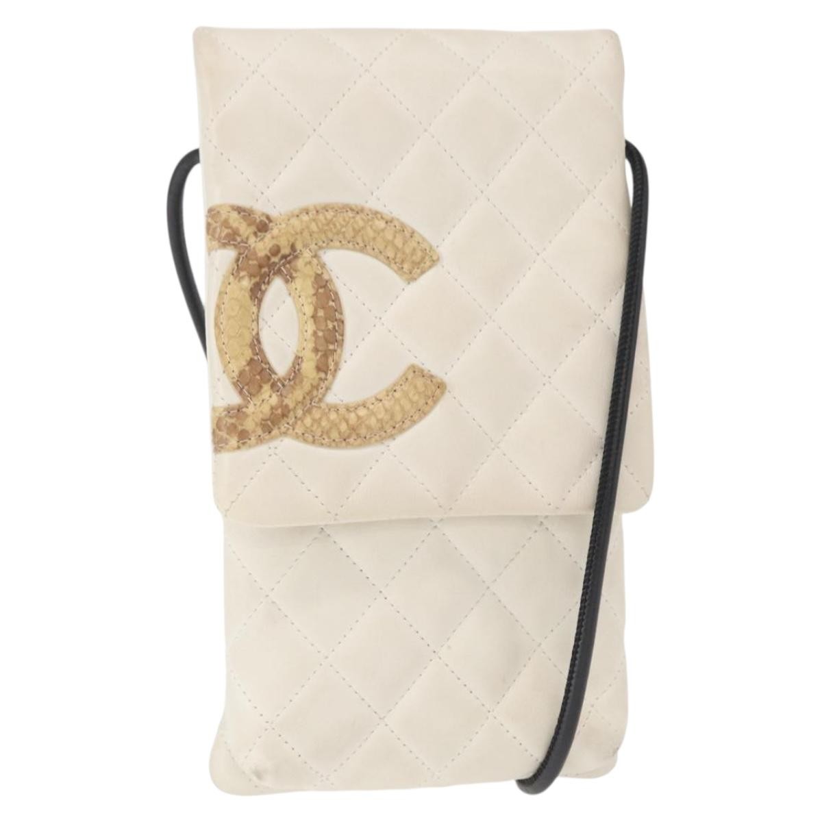 Chanel Cambon Flap Crossbody Bag Quilted Lambskin White Leather Shoulder Bag Bag