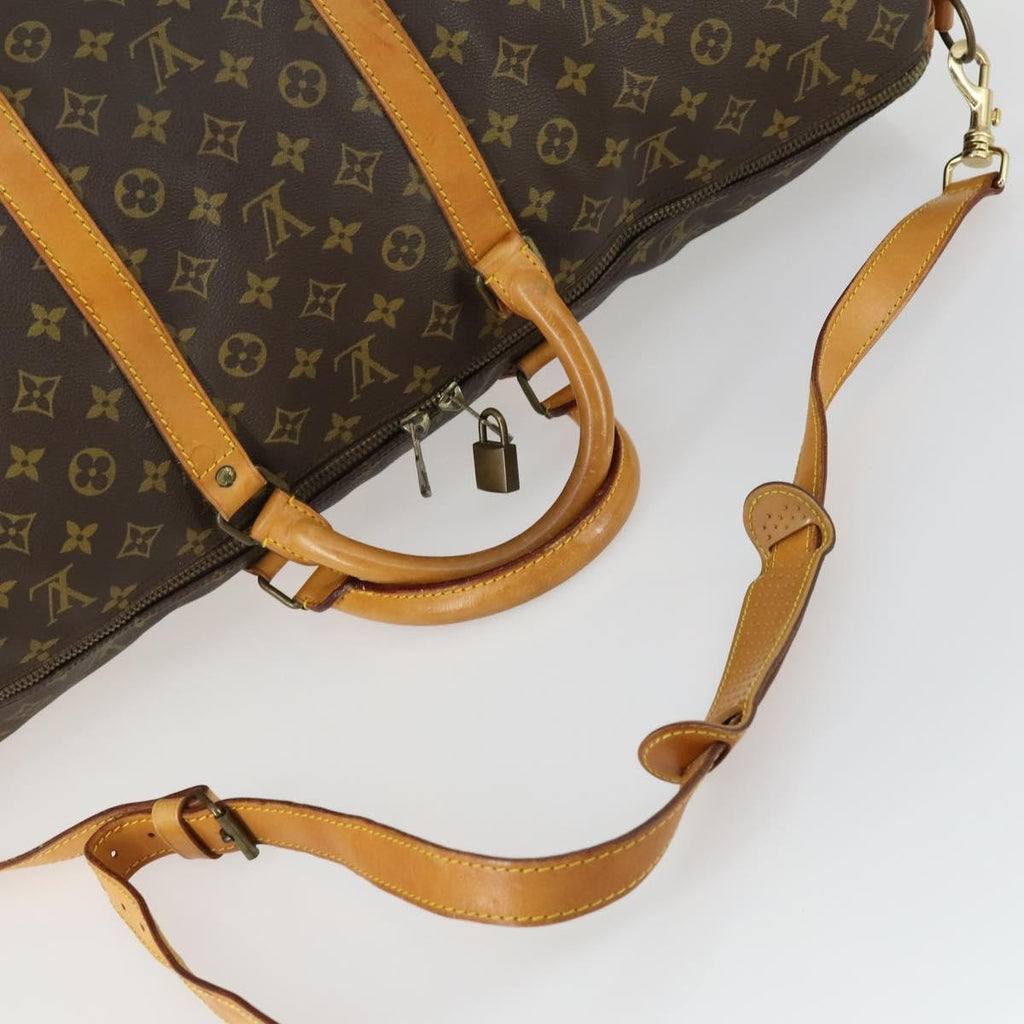 Louis Vuitton Keepall Bandouliere Bag Monogram Canvas Brown Canvas Travel Bag