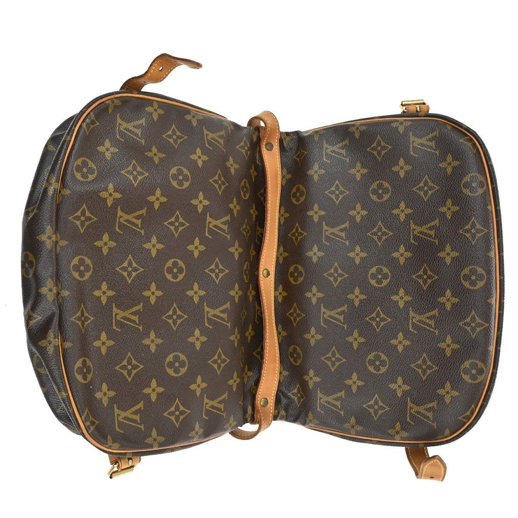 Louis Vuitton Saumur Handbag Monogram Canvas Brown Canvas Shoulder Bag