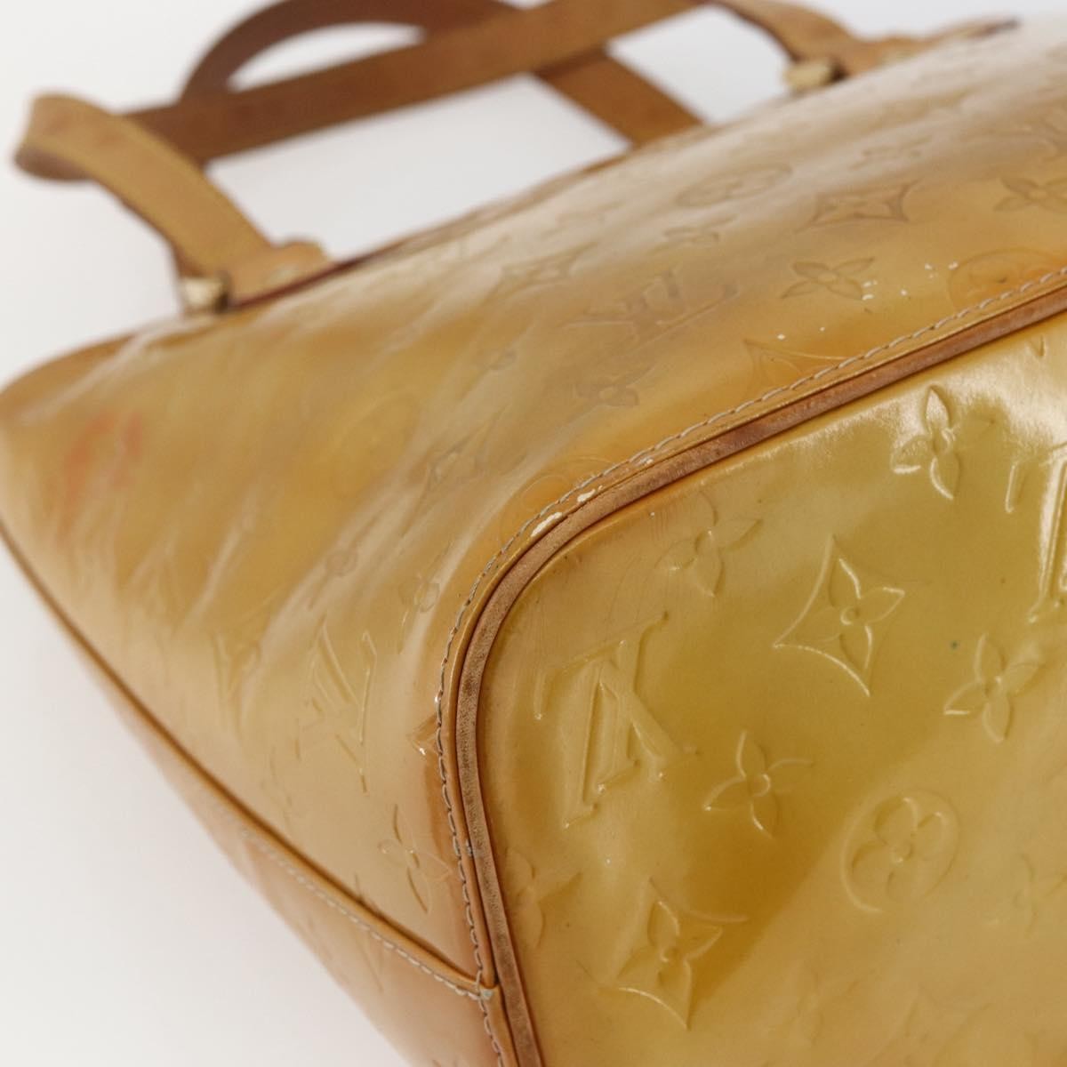 Louis Vuitton Houston Handbag Monogram Vernis Beige Patent_Leather Tote Bag