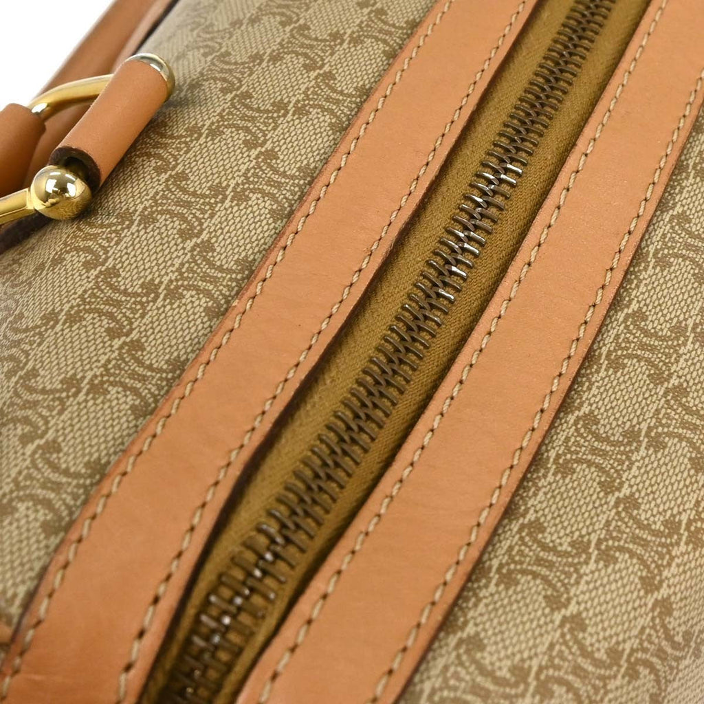 Celine Vintage Duffle Bag Canvas And Leather Beige Pvc Travel Bag Bag