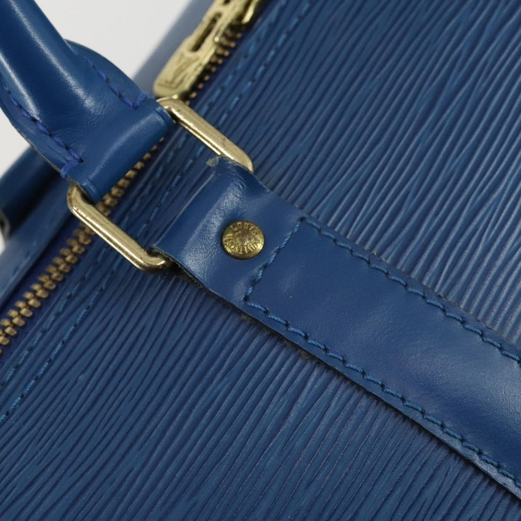 Louis Vuitton Keepall Bag Epi Leather Blue Leather Travel Bag