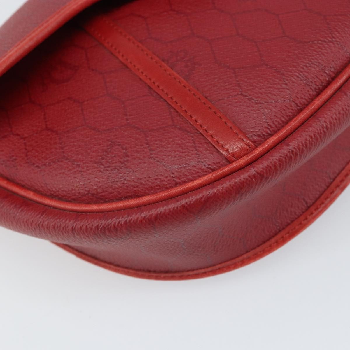 Christian Dior Vintage Honeycomb Flap Crossbody Bag Coated Canvas Red Pvc Shoulder Bag Bag (Pre-Owned)