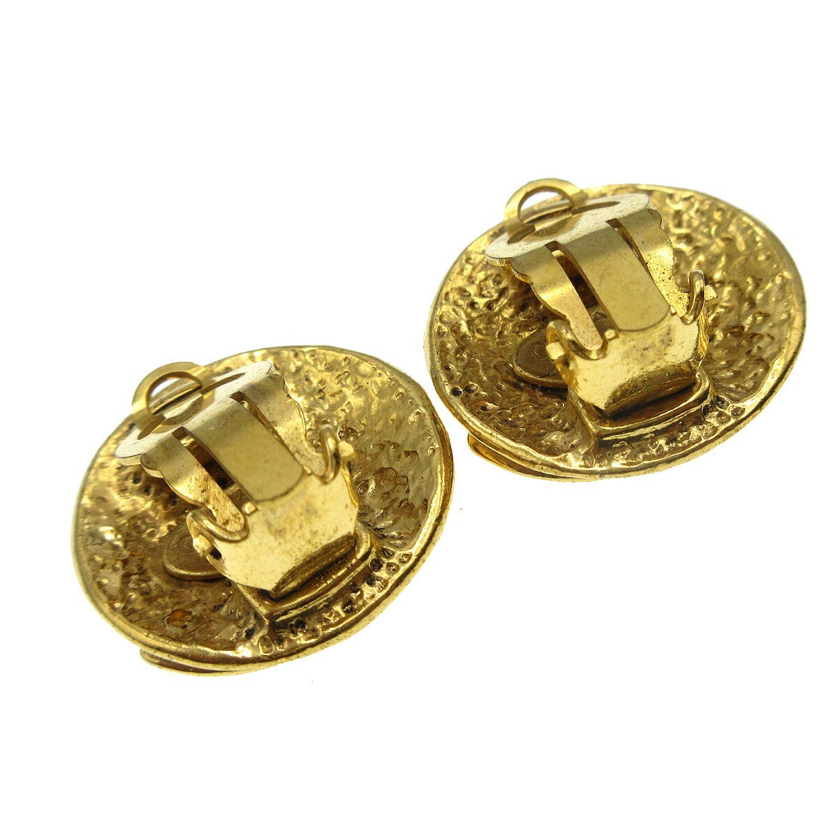 Chanel Cc Button Clip-On Earrings Metal Gold Gold_Plated Earrings Jewelry
