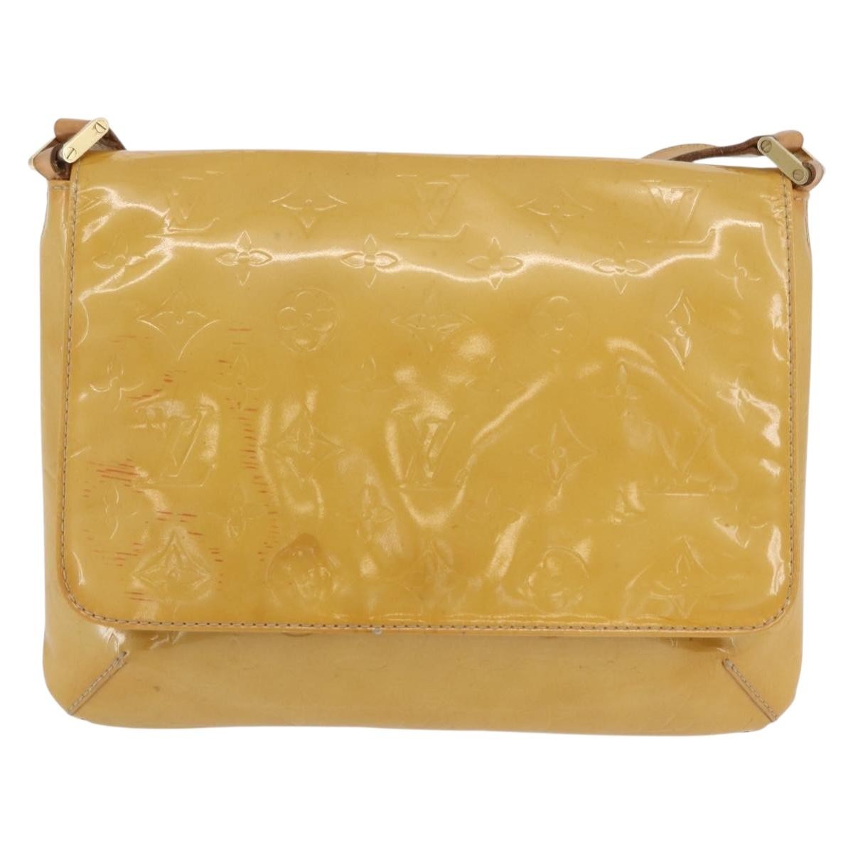 Louis Vuitton Thompson Street Handbag Monogram Vernis Beige Patent_Leather Shoulder Bag