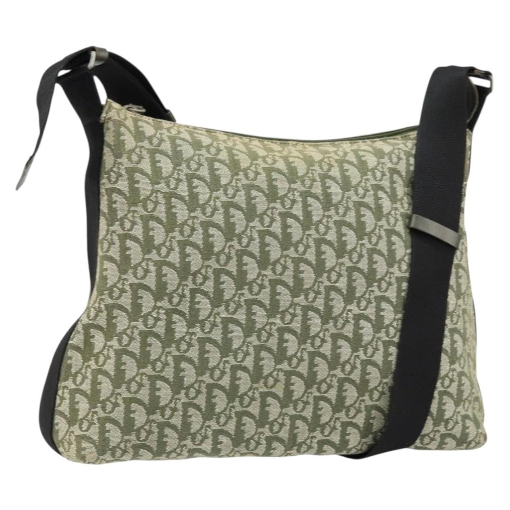 Christian Dior Vintage Trotter Shoulder Bag Canvas Green Canvas Shoulder Bag Bag (Pre-Owned)