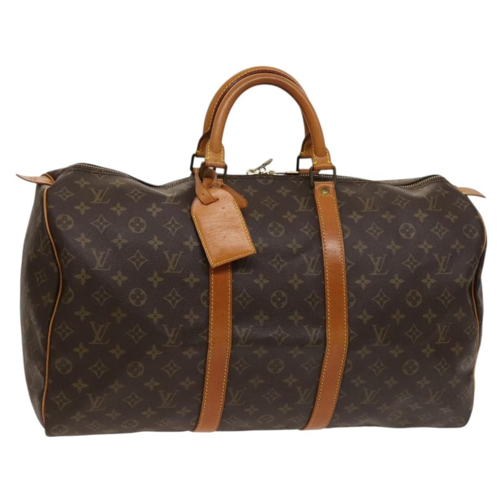 Louis Vuitton Keepall Bag Monogram Canvas Brown Canvas Travel Bag