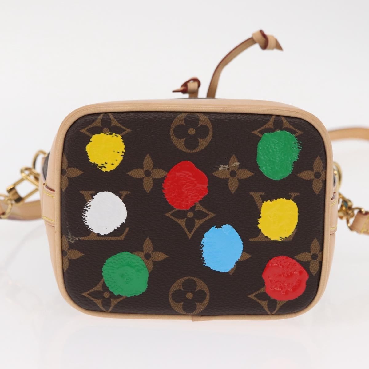 Louis Vuitton Noe Handbag Yayoi Kusama Painted Dots Monogram Canvas Brown Canvas Handbag
