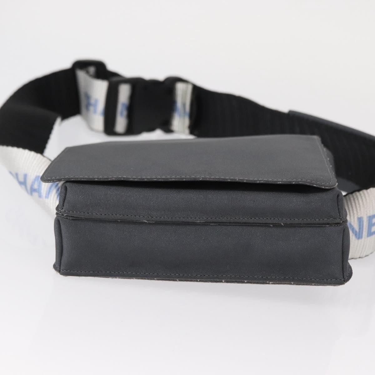 Chanel Sport Line Waist Bag Nylon Gray Nylon Shoulder Bag Bag