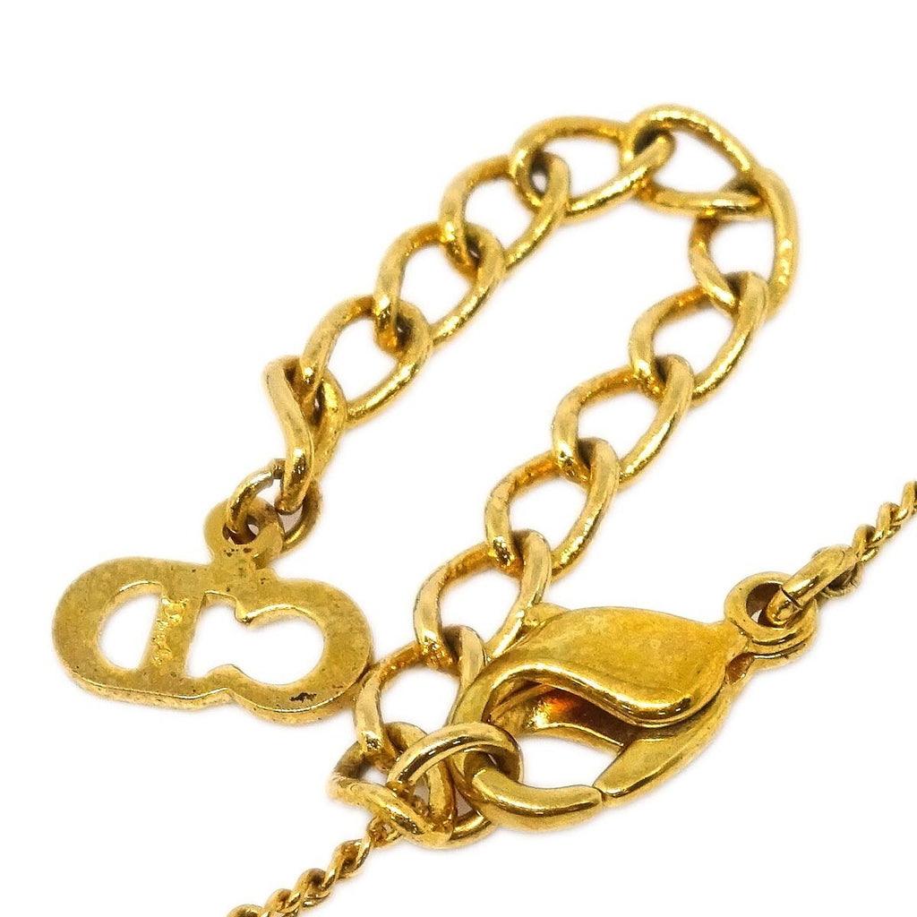Christian Dior Cd Round Pendant Necklace Metal Gold Gold_Plated Necklace Jewelry (Pre-Owned)