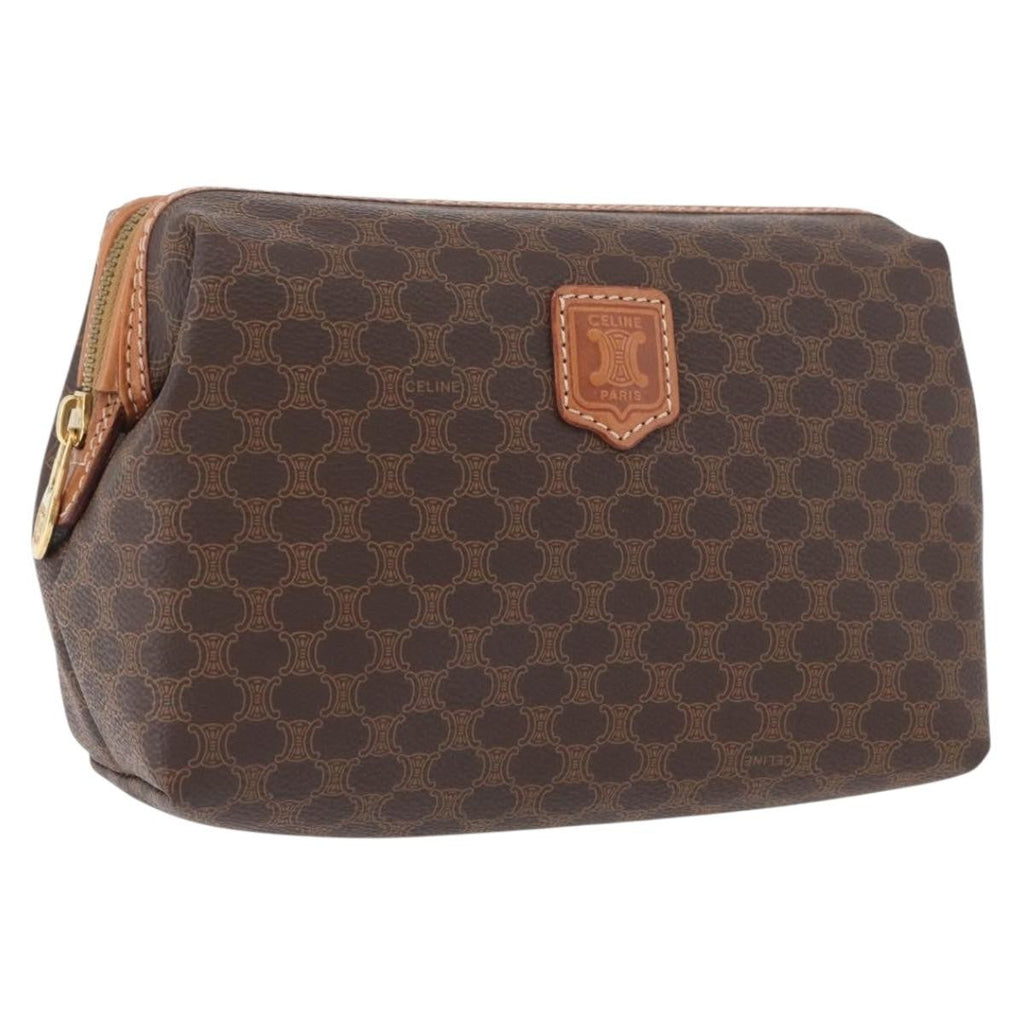 Celine Macadam Pochette Canvas And Leather Brown Canvas Clutche & Pouche Bag