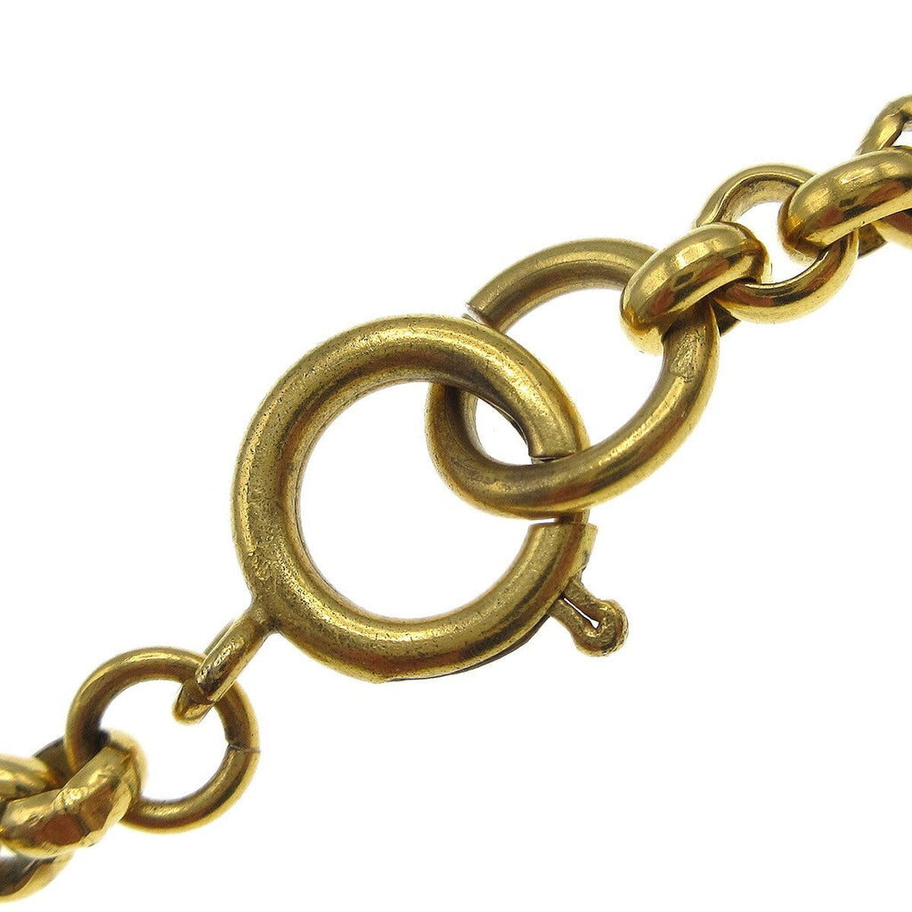 Chanel Cc Heart Pendant Necklace Metal Gold Gold_Plated Necklace Jewelry