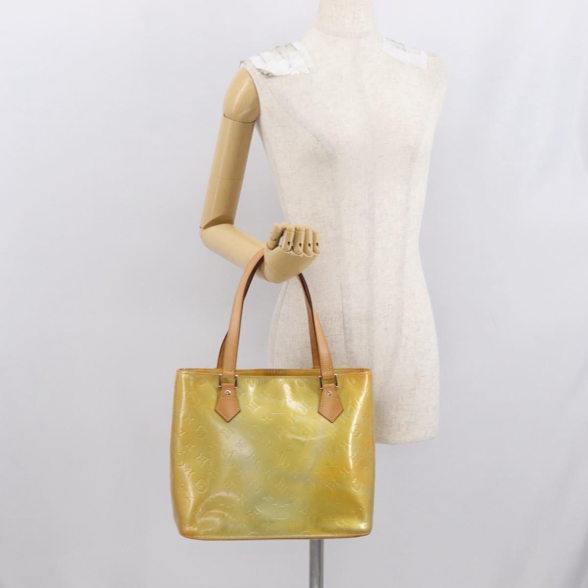 Louis Vuitton Houston Handbag Monogram Vernis Yellow Patent_Leather Tote Bag