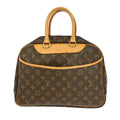 Louis Vuitton Deauville Handbag Monogram Canvas Brown Canvas Handbag