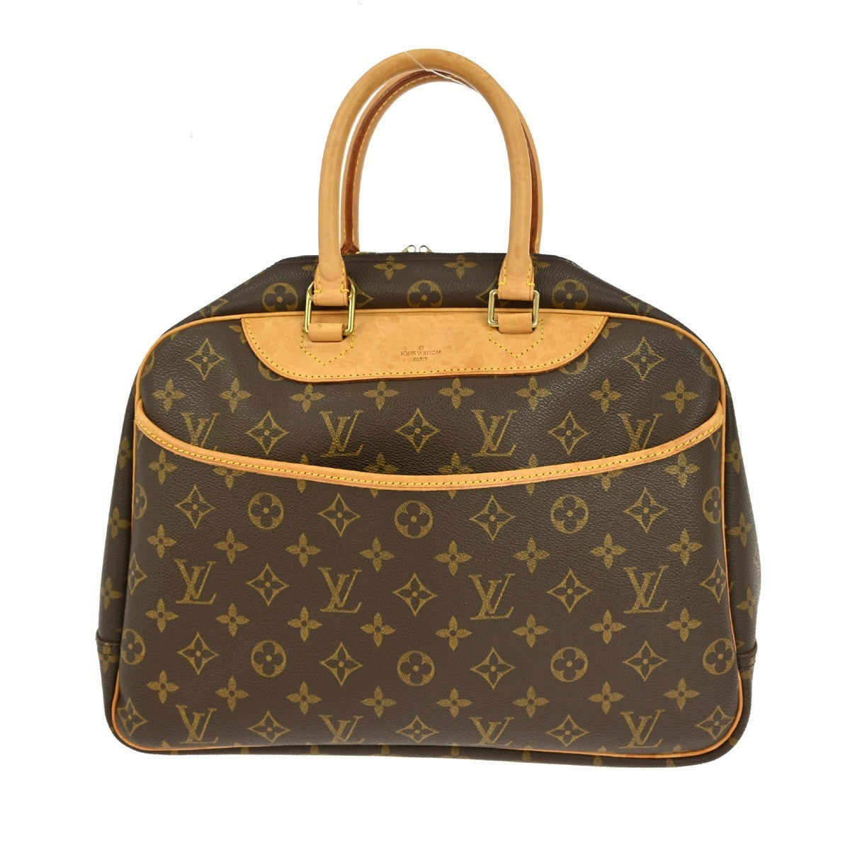 Louis Vuitton Deauville Handbag Monogram Canvas Brown Canvas Handbag