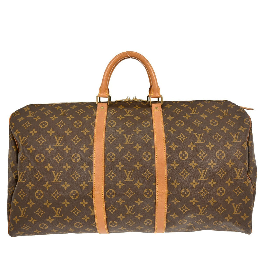 Louis Vuitton Keepall Bag Monogram Canvas Brown Canvas Travel Bag