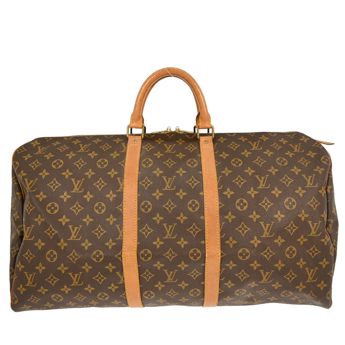 Louis Vuitton Keepall Bag Monogram Canvas Brown Canvas Travel Bag