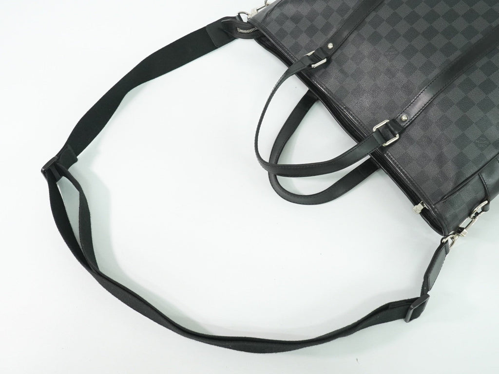 Louis Vuitton Tadao Handbag Damier Graphite Black Canvas Tote Bag